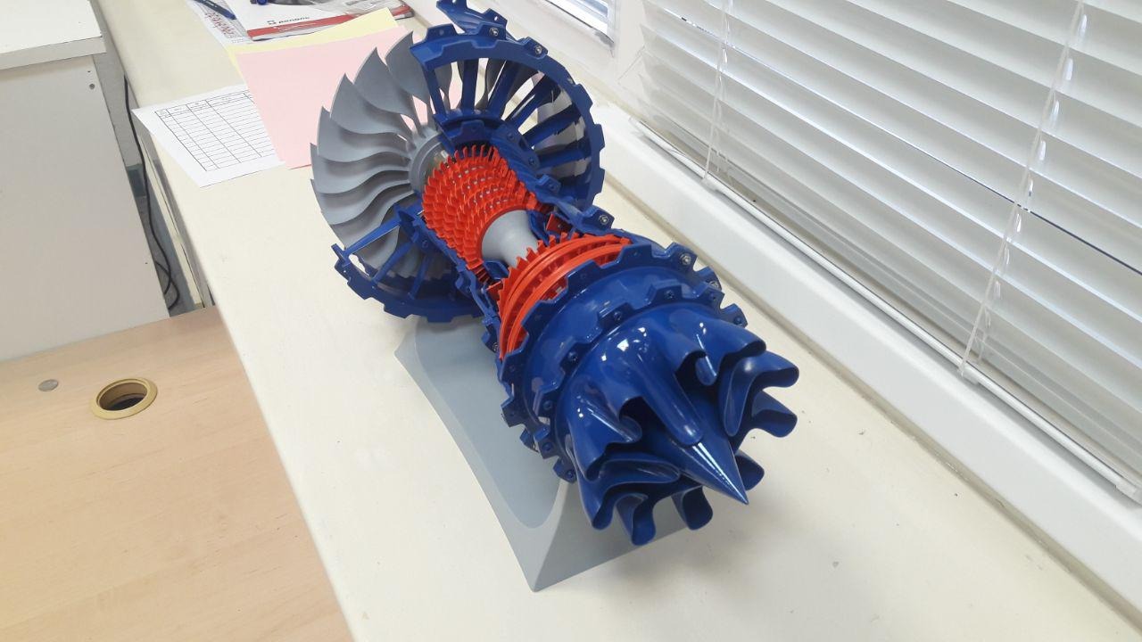 Макет газотурбинного двигателя на 3D-принтере