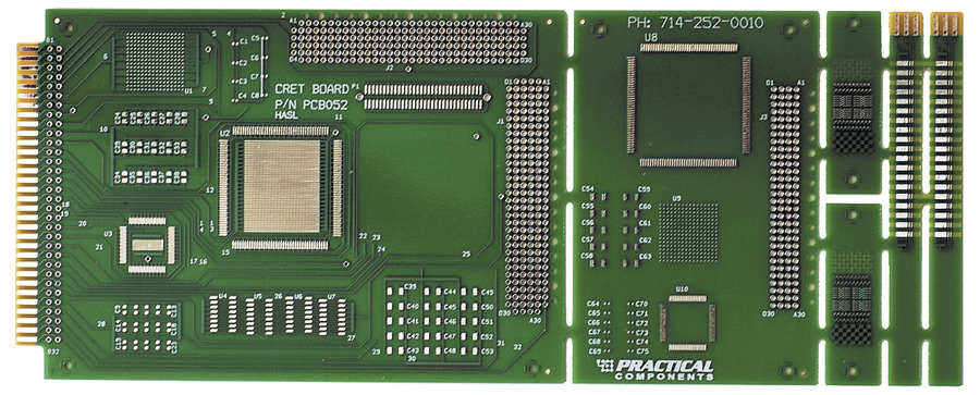 Рис. 8. Испытательная плата стандарта IPC B52 Rev A с установленными компонентами